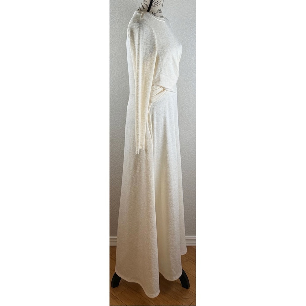 Nordstrom Halogen NWT Long Sleeve Midi Dress Antique White, size Large - Picture 7 of 10